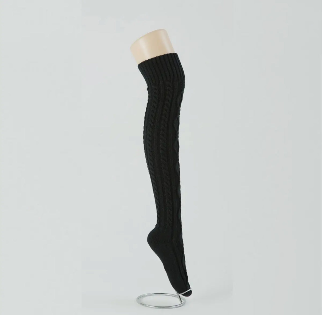 Over the knee cable knit socks
