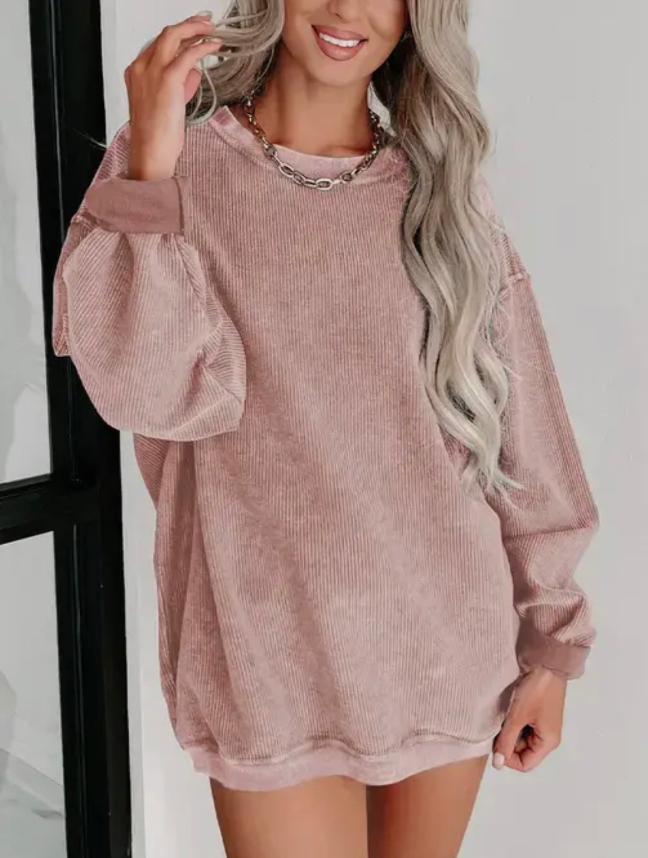 Ribbed knit pullover