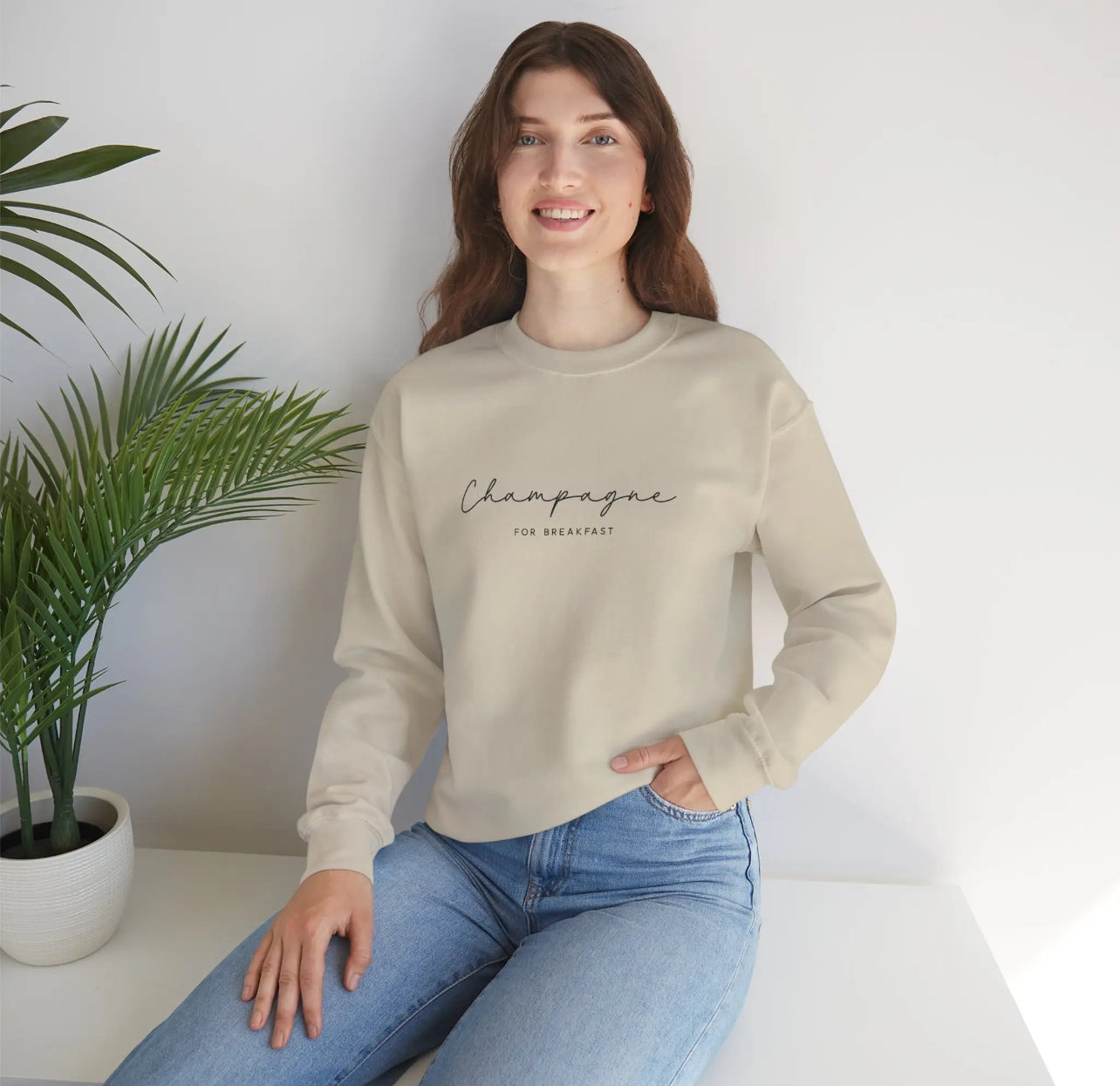 Champagne for breakfast crewneck sweatshirt