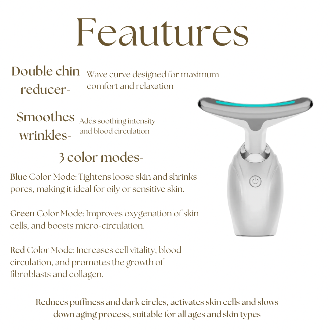 Neck and face lifting LED micro current device