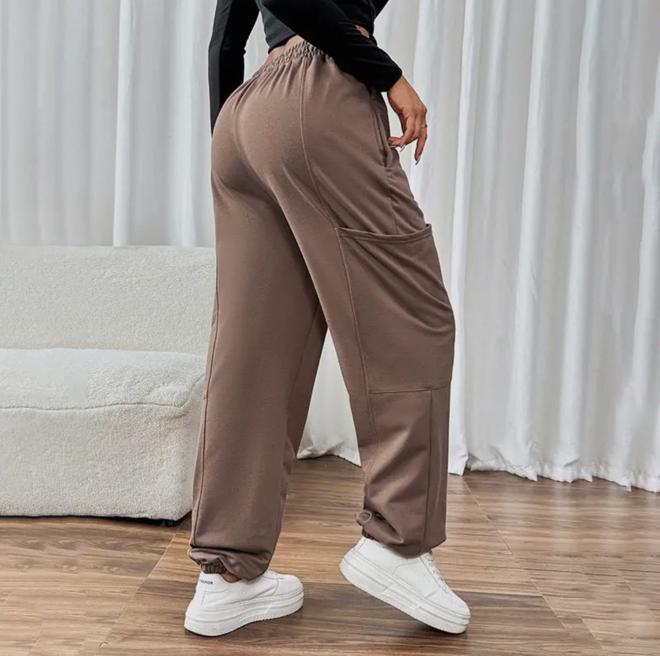 Mocha drawstring joggers