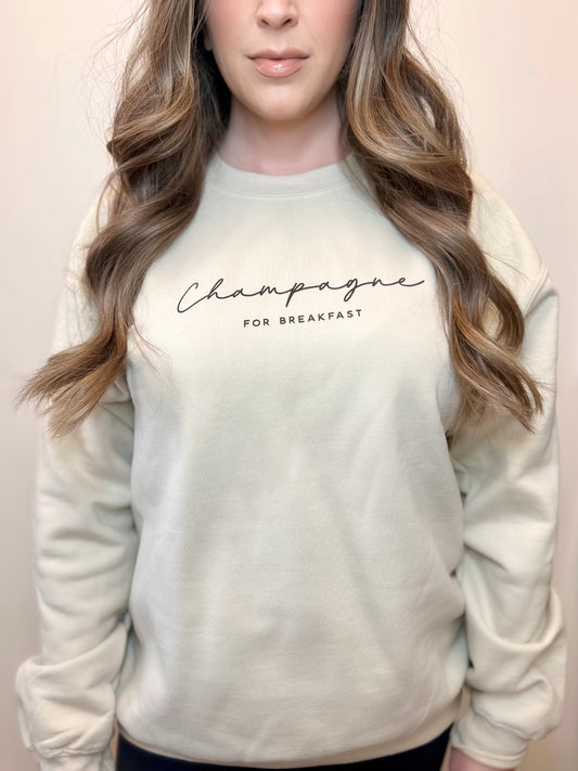Champagne for breakfast crewneck sweatshirt