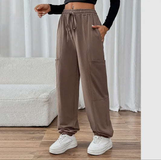 Mocha drawstring joggers