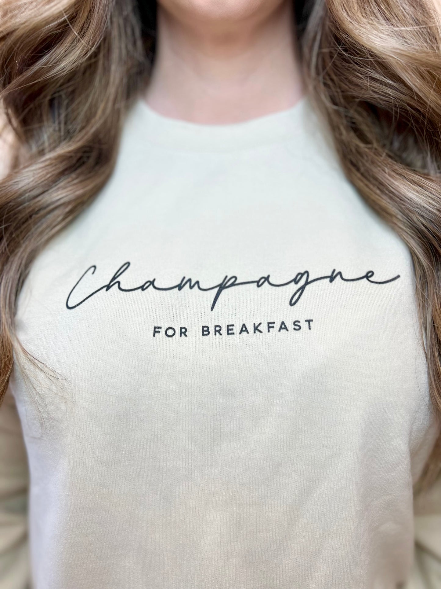 Champagne for breakfast crewneck sweatshirt