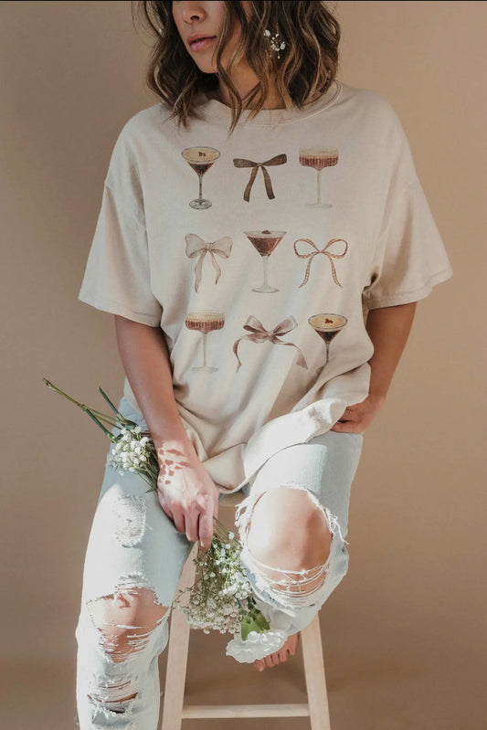 Bows + martinis tee