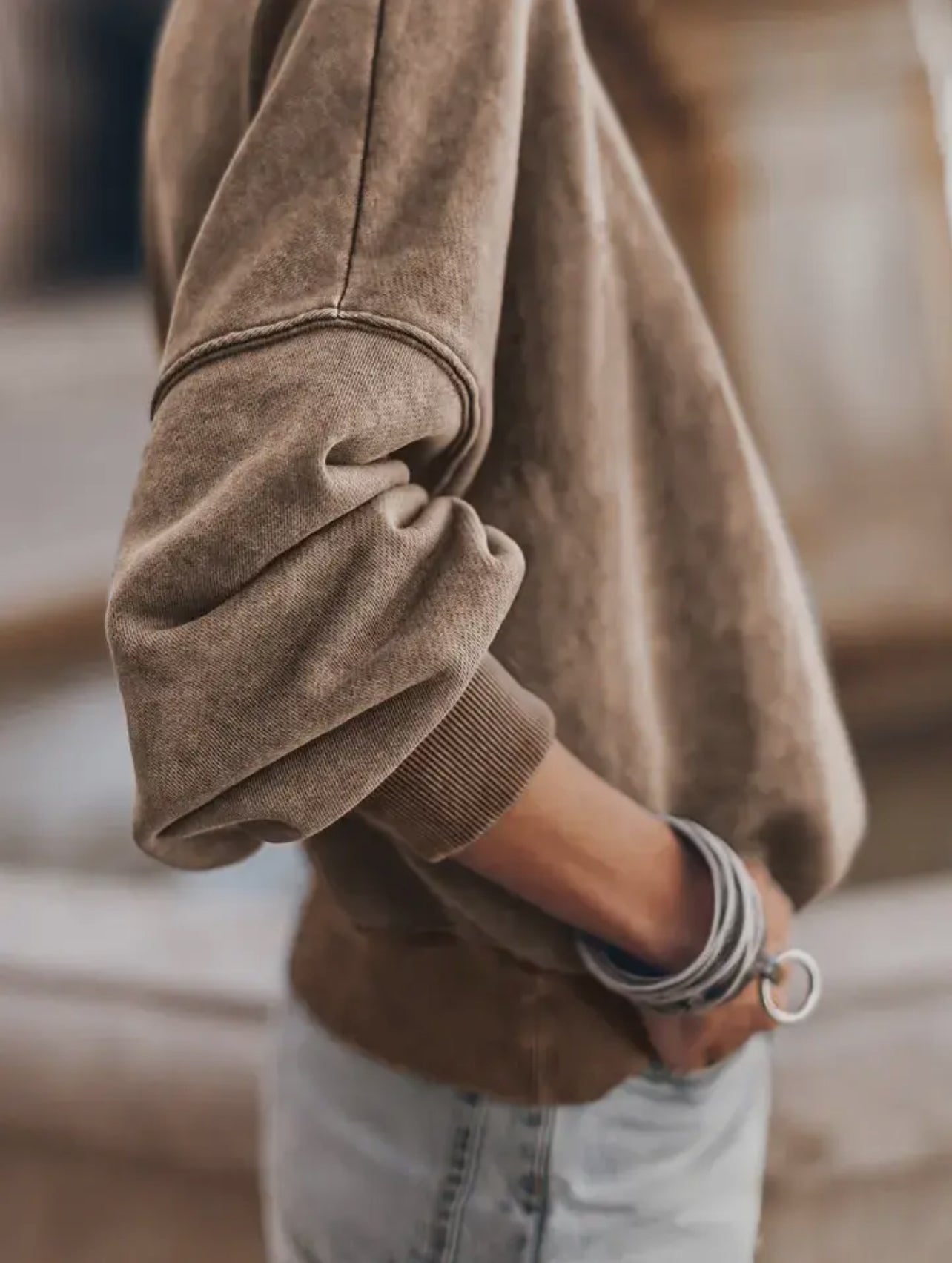 Drop shoulder pullover