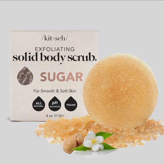Exfoliating solid body sugar scrub